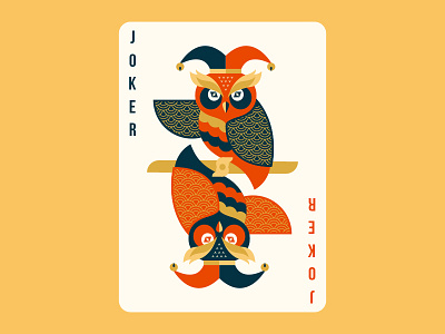 Quinn the Fox Playing Cards: Joker animals cards color colour cool cute flat design geometric illustration joker nature owl playing cards