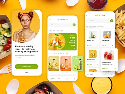 Nutrition App Concept UI app development app development company design layout user interfaces web development company website design website developer