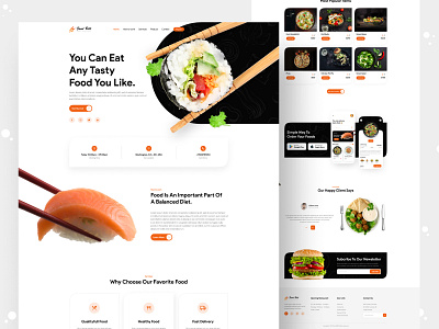 Food Bill - Food Landing Page behance branding dribbble food food app food apps food delivery food illustration food landing page illustration landing page minimal restaurant trendy design ui ui design ux webdesign website
