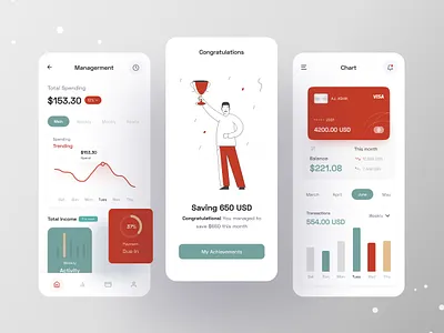 Finance: Mobile Banking App app design application bank app banking banking app chart clean ui creditcard finance finance app financial financial app fintech app fintech logo management app mobile mobile app mobile app design mobile ui redesign