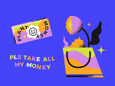 Plant Shopping GIFs - Part 02 🪴 GIPHY & IG Stickers after effects after effects animation animation colourful flower fun funny gif gif animation gif sticker giphy illustration instagram story katycreates money plant shopping app