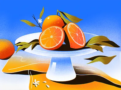 Juicy Vibes artwork design design studio digital art digital illustration digital painting food fruit fruit illustration graphic design healthy eating illustration illustration art illustrations illustrator juicy nature morte oranges procreate sunny