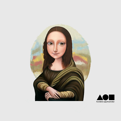 Minni Lisa cryptoart digital painting illustration monalisa nft nftart nftartist nfts