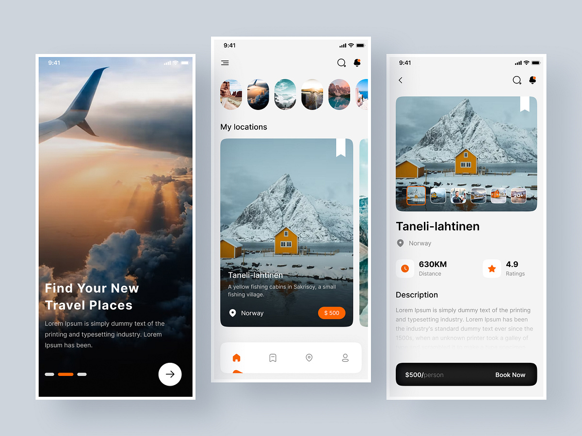 Travel Mobile App Design by Oyasim Ahmed for Dude Shape on Dribbble