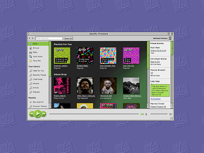 Spotify (Mac OS 9) 90s apple macinstosh macos9 spotify ui ui design uidesign ux ux design uxdesign vintage