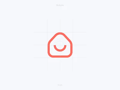 Bobyte – Icon Construction bobyte branding grid house icon logo logomark process rental smile