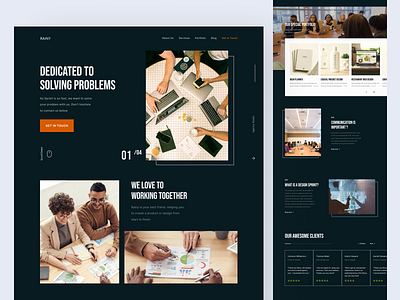 Rainy Agencies Landing Page agency agency landing page agency website business creative agency design figma landing page solving studio team uidesign uiux web design website