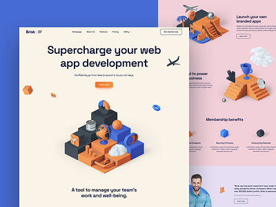 Web App Landing Page agency creative elementor elementor templates illustration landing page page builder web design website wordpress