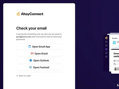 Reset Password Confrimation - Check Email Screen branding dialog email figma forgot password form minimal open email password reset password saas sign in sign up ui web