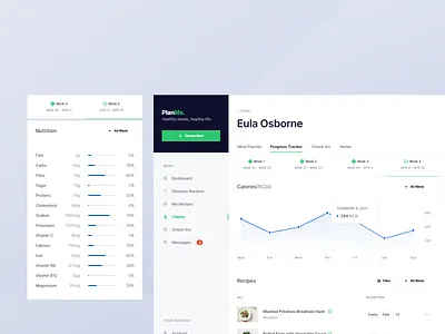 Meal Planner — Progress Tracker app calendar calendar app clean daily ui dashboard date picker design diet app meal meal planner minimal notes nutrition app recipe app tasks tracker web web app