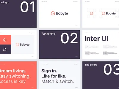 Bobyte – Brandbook app bobyte brandbook branding colors font house housing identity logo logotype rental typography vector