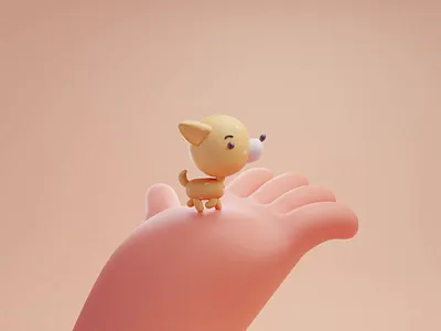 My pet 2d 3d animation blender character color cute dog illustration lowpoly pet