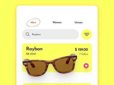 Sunglasses Store UI Design #Day4 app branding design illustration illustrator minimal ui web