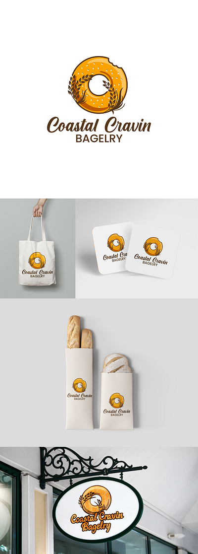 Logo Design for Bagel Shop bagel bakery design illustration logo vector