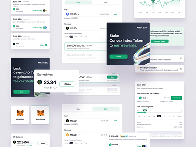 Cortex: Components 3d balance blockchain buttons buy chart components cortex crypto crypto 3d curve defi ethereum madebyproperly properly stake token ui wallet web3