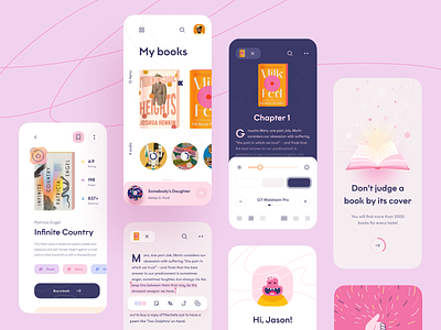 Book Store App 📙📖 app application audio book bookstore illustration ios mobile read ui zinchenko