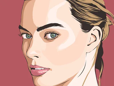Margot Robbie Art actress beautiful celebrity color design digital art digital illustration drawing famous graphic design hand drawn illustration illustrations people photoshop art vector vector art vexel