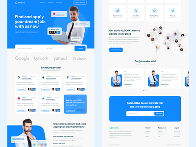 Job Finder | Web Design Light Theme UI branding concept designer home page job board job finder job list job seeker job site jobs jobsite landing page mockup product design ui ux web design webdesigner website wireframe