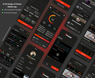 UI UX Design of Fitness App app design interaction design mobile ui mockup ui ui ux uidesign ux