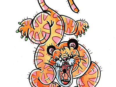 tiger illustration traditional art