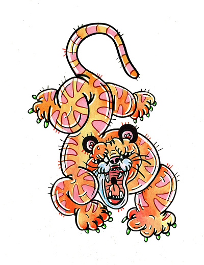 tiger illustration traditional art