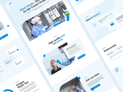 Viselio - Other pages clean covid design health homepage landing page medical ui ux web website