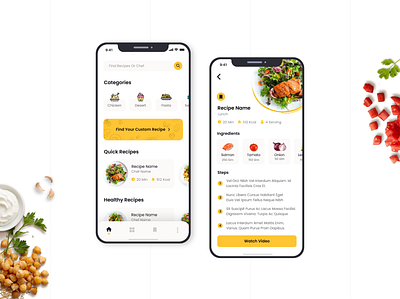 Wasfa App food food app inspiration mobile design mobile ui recipe app ui ui design uiux