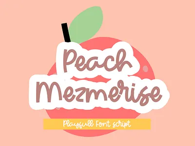 Peach Mezmerise Playfull Font Script alphabet characters creative design display font fun funny handwritten kids line lowercase modern monoline numeric playfull punctuation script signature uppercase
