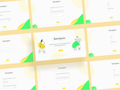 Surveysss app branding design figma green hand drawn home homepage money study uiux ux web design yellow