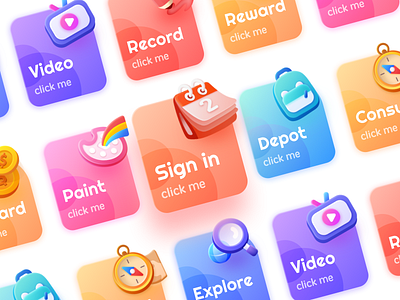 Educational cartoon icon display app design educational icon illustration ui uikit