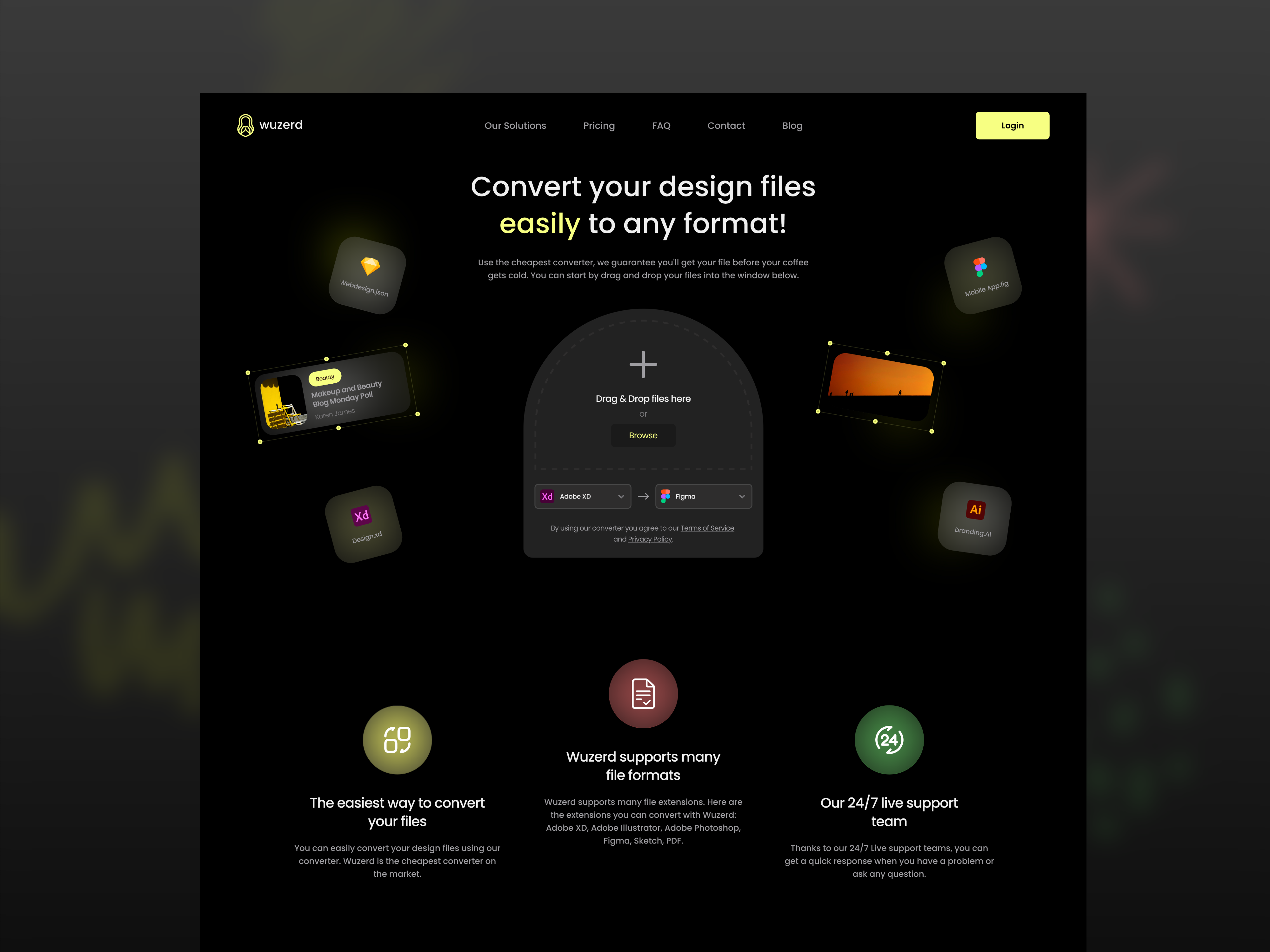 Wuzerd - Website Landing Page Design design ui uidesign user experience user interface design ux web design