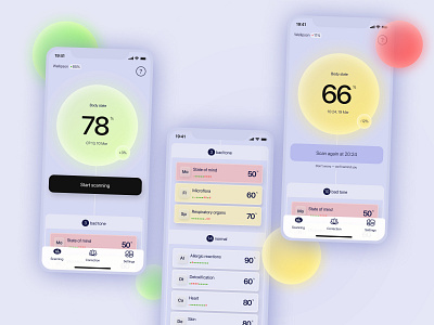 Wellipson — Home Tab app app design chart graph health healthcare hint pop up scan scanner score subscription wellness