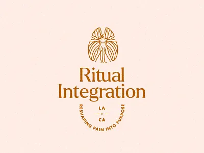 Ritual Integration – Somatic Therapy body brain brand branding design illustration integration logo mark mind nude ritual therapy typography vector vitruvian woman