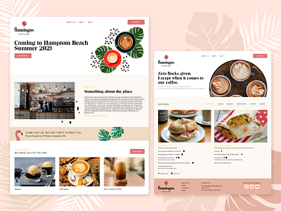 Flamingos Website bar cafe coffee coffee bar desktop flamingos landing page site web website