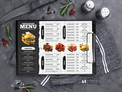 Food Menu Design branding broucher design food menu design food menu template graphic design photoshop