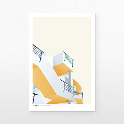 A NEW PERFORMANCE SPACE No.2 architecture art balcony deco design miami minimalist minimalist poster vectorart