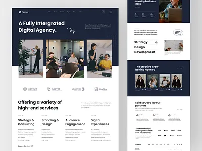 Hgency - Digital Agency Website Design design graphic design hero hero header landing landing page ui ux web header web ui website website design