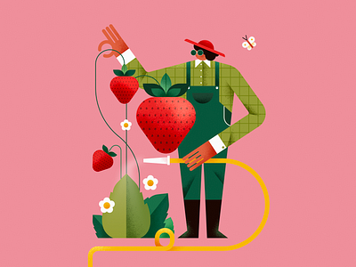 Berry berry strawberry berry berry 🍓 affinity designer berries berry character design flat garden girl graphic graphic design illustration nature strawberries strawberry vector