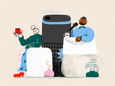 NPR on your Smart Speakers branding character color colors design illustration inspiration texture