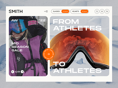 SMITH E-Shop e commerce e shop shop snowboard sports store ui uiux ux web website