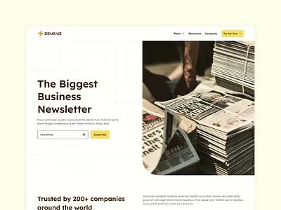 Newspaper Landing Page business digest digest email email letter landing landing page newspaper ui kit web ui web ui kit
