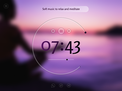 Violet Meditation color countdown counter dailyui dailyui14 desktop meditation monochrome play purple relaxation stop timer timer app timers violet