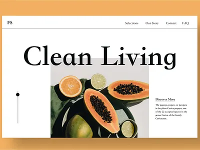 Clean Living Fruit Stand branding clean design clean ui design fruit fruits hero section minimalism minimalist papaya shop shop design shop ideas typography ui uiux uiuxdesign ux ux design webdesign
