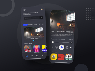 Podcast App app design illustration minimal app mobile mobile ui music music app podcast podcasts search ui ui ux