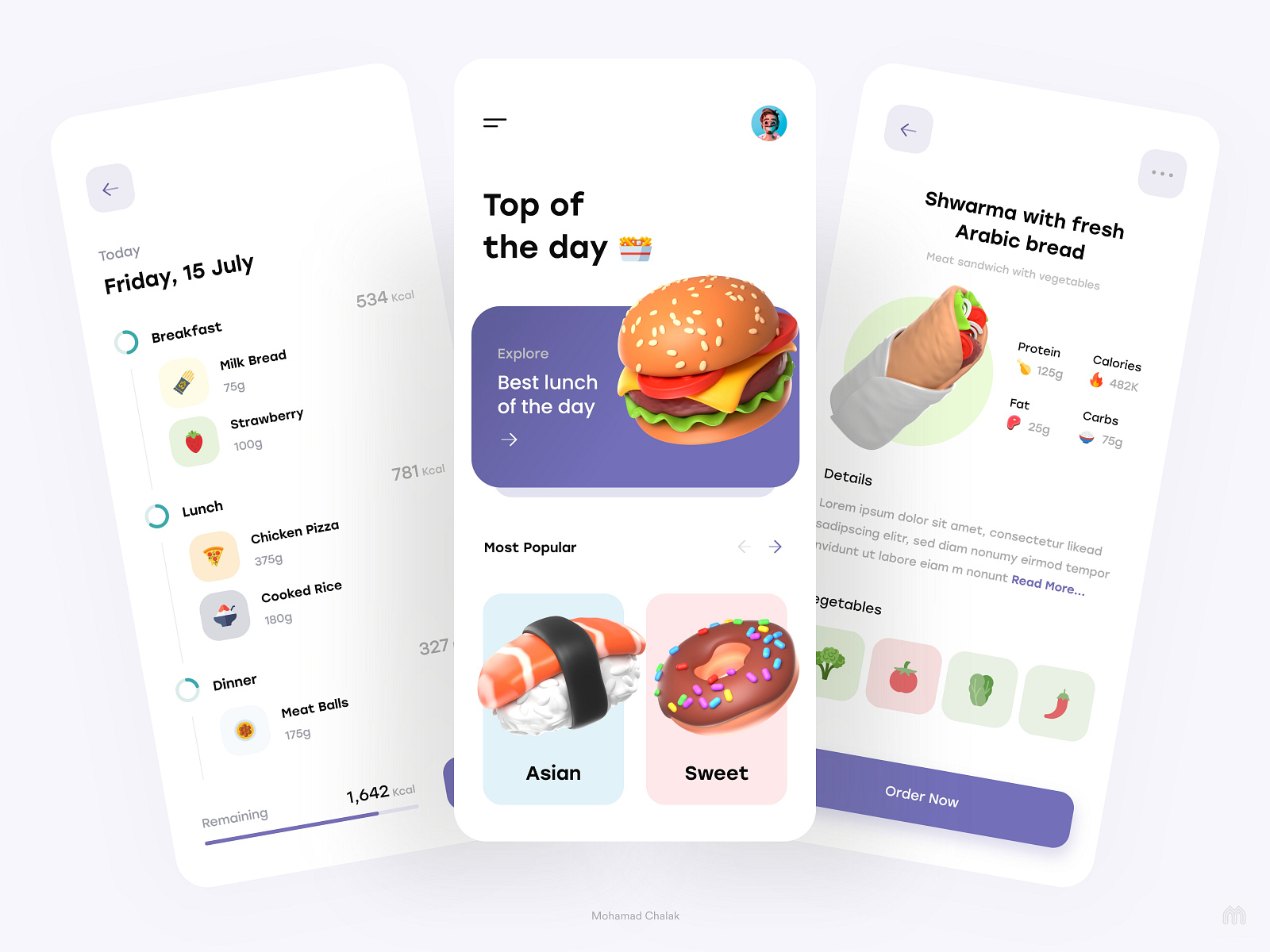 Food Nutrition App by Mohamad Chalak on Dribbble