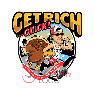 GET RICH QUICK animation branding business logo design cartoon illustration design illustration logo design logodesign logos logotype mascotlogo typography vector