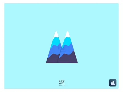 36Types - Letter- M (ASR Design) 36 days of type asrahimdesign asrdesign flat illustration flatdesign icon illustration mountain typography vector