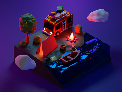 Holiday! 3d blender blender 3d holiday isometric isometric illustration trip