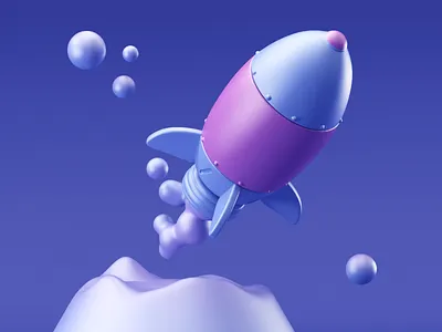 Rocket (Icon) 3d 3d art 3d artist 3dmodeing art branding c4d cinema4d design designs icon illustration modeling redshift render rocket ui ux web website