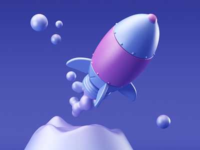 Rocket (Icon) 3d 3d art 3d artist 3dmodeing art branding c4d cinema4d design designs icon illustration modeling redshift render rocket ui ux web website